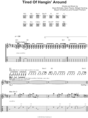 Tired of Hangin' Around Sheet Music by The Zutons - Guitar TAB