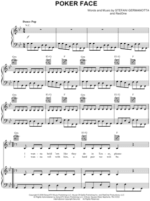 Image of Lady Gaga - Poker Face Sheet Music - Download & Print