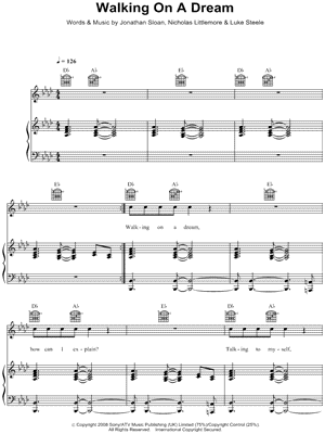 Walking on a Dream Sheet Music by Empire Of The Sun - Piano/Vocal/Guitar, Singer Pro