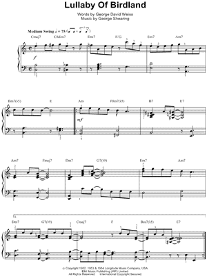Αποτέλεσμα εικόνας για Lullaby of Birdland for accordion free sheet music