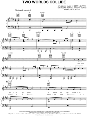 demi lovato two worlds collide chords
