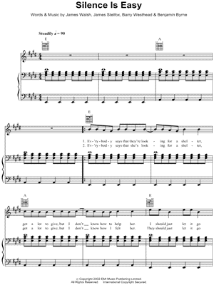 Silence Is Easy Sheet Music by Starsailor - Piano/Vocal/Guitar