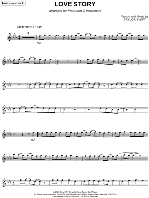 violin notes  for love story