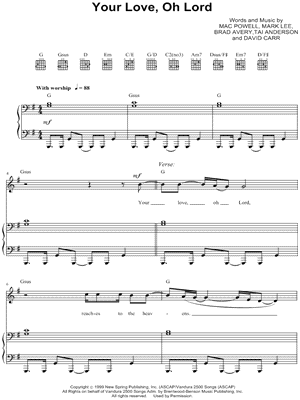 Your Love, Oh Lord Sheet Music by Third Day - Piano/Vocal/Guitar, Singer Pro