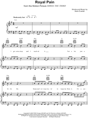 Royal Pain Sheet Music by Eels - Piano/Vocal/Guitar