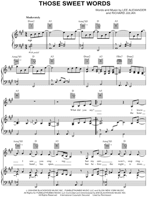 Those Sweet Words Sheet Music by Norah Jones - Piano/Vocal/Guitar