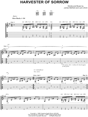 metallica harvester of sorrow guitar pro tab download