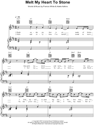 Melt My Heart To Stone Sheet Music by Adele - Piano/Vocal/Guitar, Singer Pro