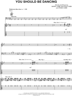 You Should Be Dancing Sheet Music by The Bee Gees - Guitar TAB