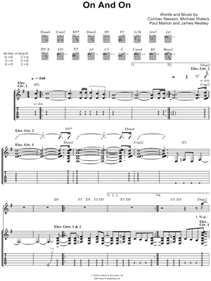 On and On Sheet Music by The Answer - Guitar TAB Transcription