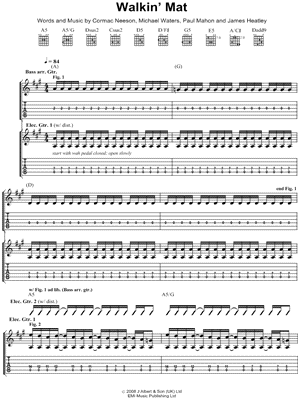 Walkin' Mat Sheet Music by The Answer - Guitar TAB Transcription