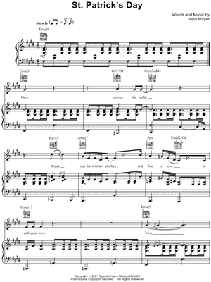 st patricks day john mayer album