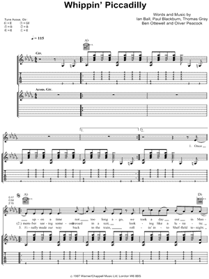 Whippin' Piccadilly Sheet Music by Gomez - Guitar TAB