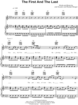 The First and the Last Sheet Music by Hillsong - Piano/Vocal/Guitar, Singer Pro