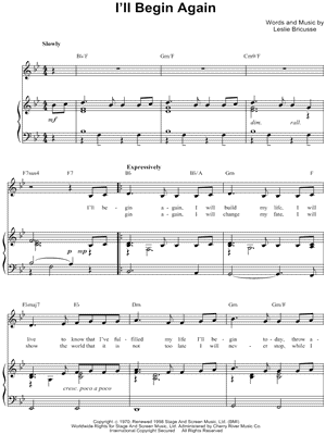 I'll Begin Again Sheet Music from Scrooge - The Musical - Piano/Vocal/Chords