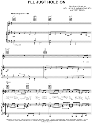 I'll Just Hold On Sheet Music by Blake Shelton - Piano/Vocal/Guitar