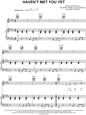 Haven't Met You Yet Sheet Music by Michael Bubl - Piano/Vocal/Guitar, Singer Pro