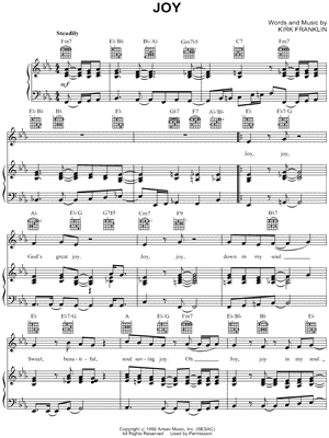 Joy Sheet Music from The Preacher's Wife - Piano/Vocal/Guitar