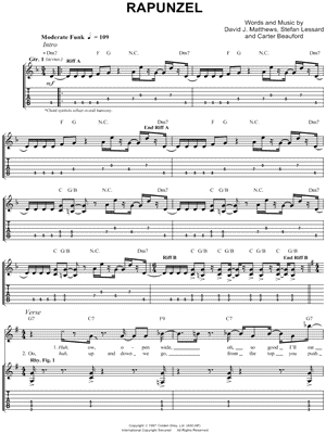 Rapunzel Sheet Music by Dave Matthews Band - Easy Guitar TAB