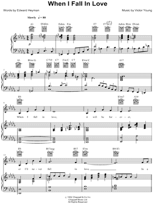 When I Fall In Love Sheet Music by Nat King Cole - Piano/Vocal/Guitar, Singer Pro