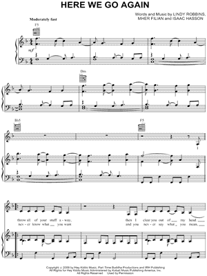 Here We Go Again Sheet Music by Demi Lovato - Piano/Vocal/Guitar