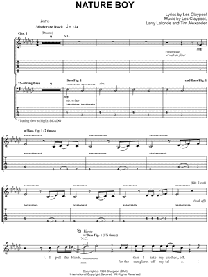 Nature Boy Sheet Music by Primus - Bass TAB, Guitar TAB/Bass TAB;Guitar TAB