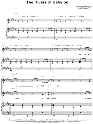 The Rivers of Babylon Sheet Music by Matt Maher - Piano/Vocal/Chords, Singer Pro