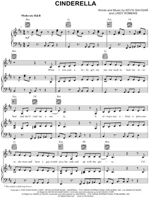 Cinderella Sheet Music by The Cheetah Girls - Piano/Vocal/Guitar