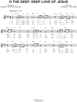 O the Deep, Deep Love of Jesus Sheet Music by Thomas Williams - Leadsheet