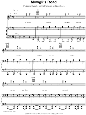 Mowgli's Road Sheet Music by Marina and The Diamonds - Piano/Vocal/Guitar, Singer Pro