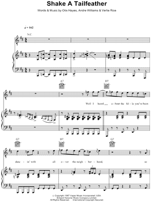 Shake a Tailfeather Sheet Music by Verlie Rice - Piano/Vocal/Guitar, Singer Pro