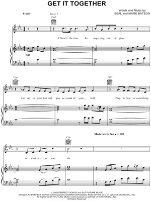 Get It Together Sheet Music by Seal - Piano/Vocal/Guitar, Singer Pro