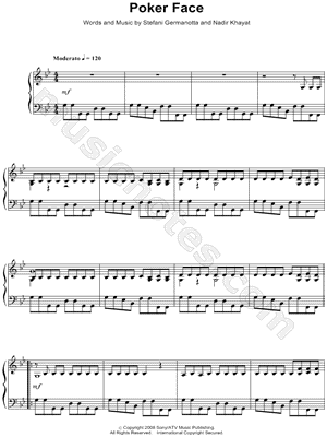 Image of Lady Gaga - Poker Face Sheet Music (Piano Solo) - Download