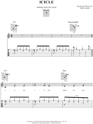 Icicle Sheet Music by Tori Amos - Guitar TAB