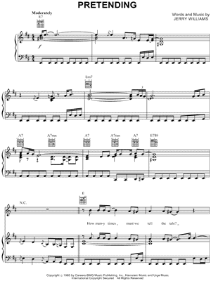 Pretending Sheet Music by Eric Clapton - Piano/Vocal/Guitar