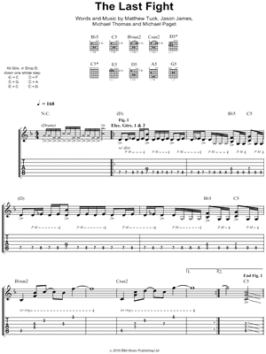 The Last Fight Sheet Music by Bullet For My Valentine - Guitar TAB Transcription