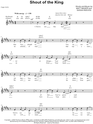 Shout of the King Sheet Music by Matt Maher - Leadsheet