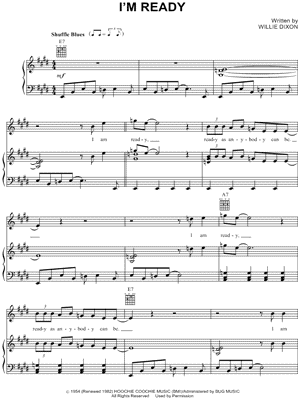 I'm Ready Sheet Music by John Lee Hooker - Piano/Vocal/Guitar