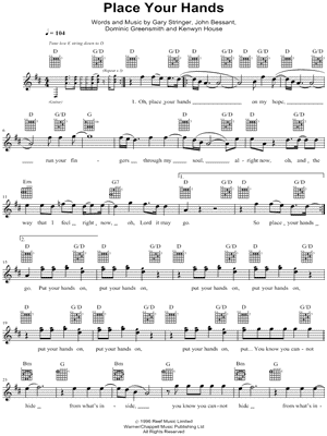 Place Your Hands Sheet Music by Reef - Lyrics/Melody/Guitar
