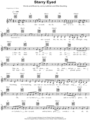Starry Eyed Sheet Music by Ellie Goulding - Lyrics/Melody/Guitar