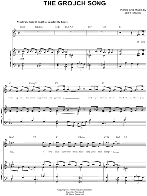 The Grouch Song Sheet Music by Oscar the Grouch - Piano/Vocal/Chords