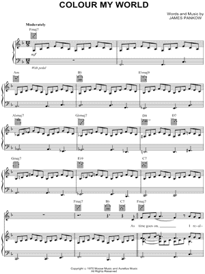 Colour My World (Piano Vocal, Sheet Music) Chicago
