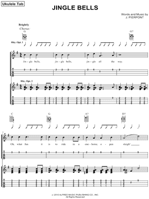 Jingle Bells Sheet Music by James Pierpont - Ukulele TAB