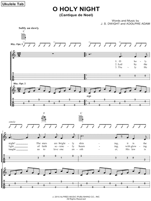 O Holy Night Sheet Music by Adolphe Charles Adam - Ukulele TAB