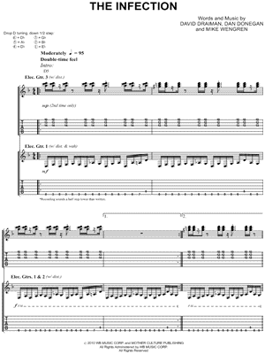 The Infection Sheet Music by Disturbed - Authentic Guitar TAB, Guitar TAB Transcription/Authentic Guitar TAB;Guitar TAB Transcription