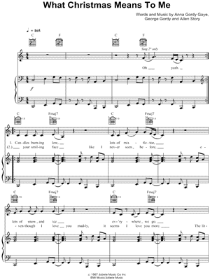 What Christmas Means to Me Sheet Music by Stevie Wonder - Piano/Vocal/Guitar, Singer Pro