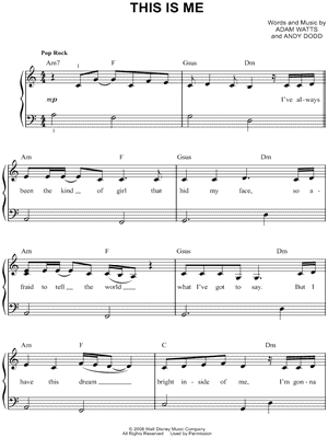 This Is Me Sheet Music by Demi Lovato - Easy Piano