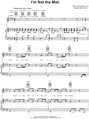 I'm Not the Man Sheet Music by 10 000 Maniacs - Piano/Vocal/Guitar