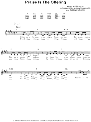Praise Is the Offering Sheet Music by Gateway Worship - Leadsheet