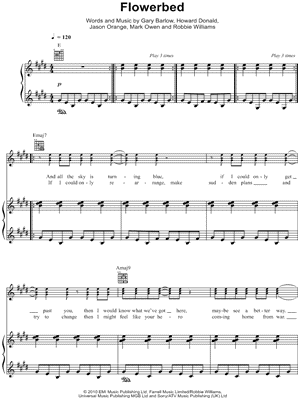 Flowerbed Sheet Music by Take That - Piano/Vocal/Guitar, Singer Pro